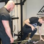 Physical Therapists from Apex Physical Therapy demonstrate movement.